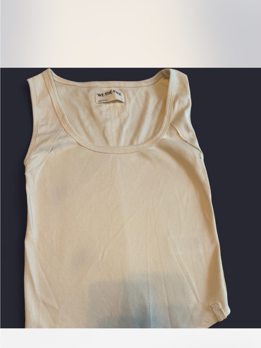 We The Free Ribbed Scoop Tank Top in Cream